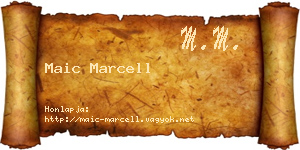 Maic Marcell névjegykártya